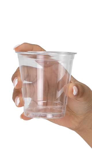 Holding Blank 8oz Clear Plastic Cold Cups