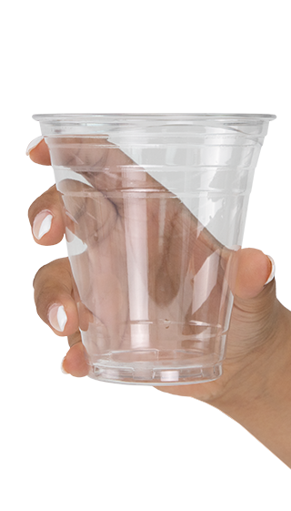 Holding Blank 12oz Clear Plastic Cold Cup