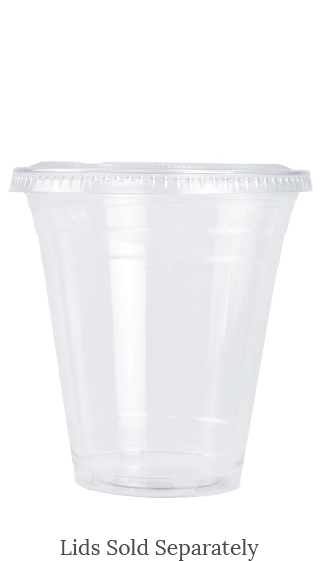 Blank 12oz Clear Plastic Cold Cup With Flat Lid