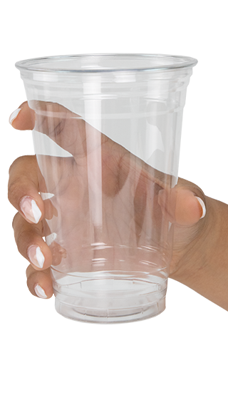 Holding Blank 20oz Clear Plastic Cold Cup