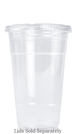 Blank 24oz Clear Plastic Cold Cup With Flat Lid