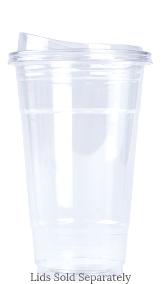 Blank 24oz Clear Plastic Cold Cup With Sipper Lid