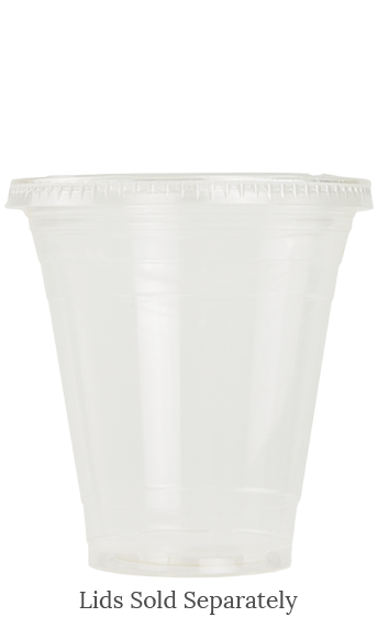 Blank 12oz Eco-Friendly Plastic Cold Cup With Flat Lid