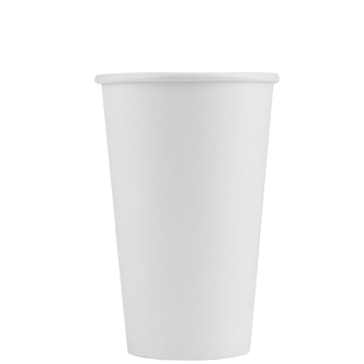 Paper Coffee Cups with Lids - 16 oz White with Black Sipper Dome Lids (90mm)