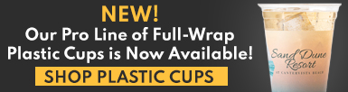 New Full Wrap Plastic Cups