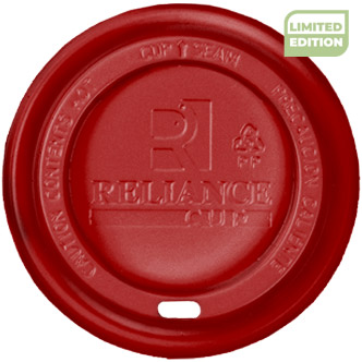 Reliance™ Red Sipper Dome Lids for 10~24oz Paper Hot Cups