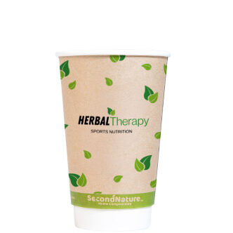 Custom 16oz Compostable Kraft Double Wall Hot Cup