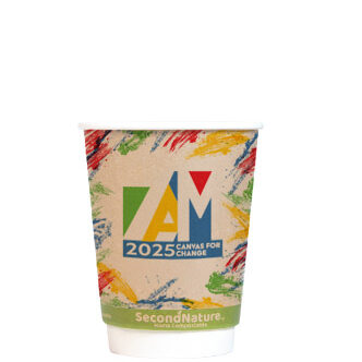 Custom 12oz Compostable Kraft Double Wall Hot Cup